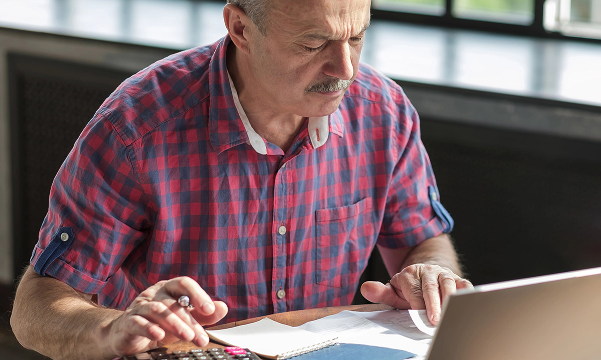 man working on computer