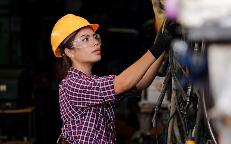 woman working at a factory